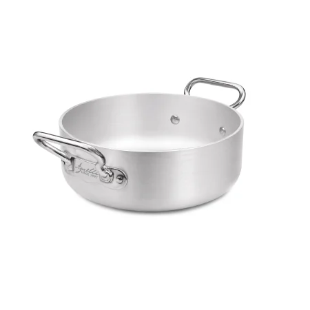 Casseruola bassa in Alluminio 5mm per Induzione con 2 Maniglie in Acciaio Inox