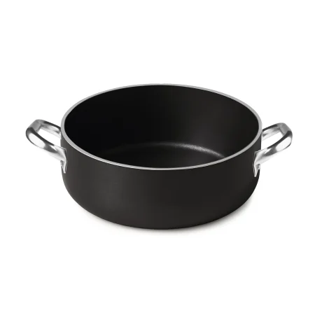 Casseruola antiaderente AlBlack bassa in alluminio 5mm - 2 maniglie