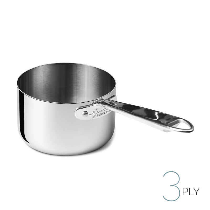Casseruola alta in aluinox 3ply lucido - 1 manico inox