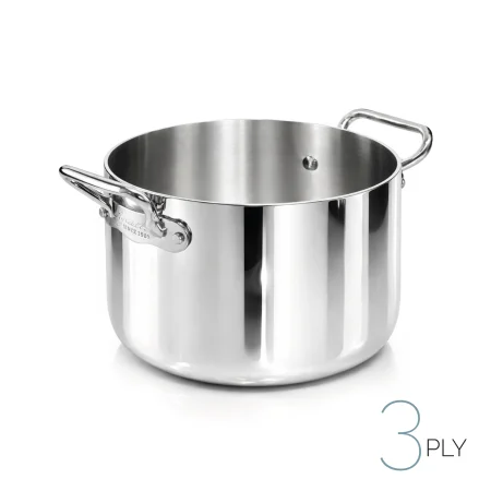 Casseruola alta in Aluinox 3ply Lucido 2 Maniglie in Acciaio Inox