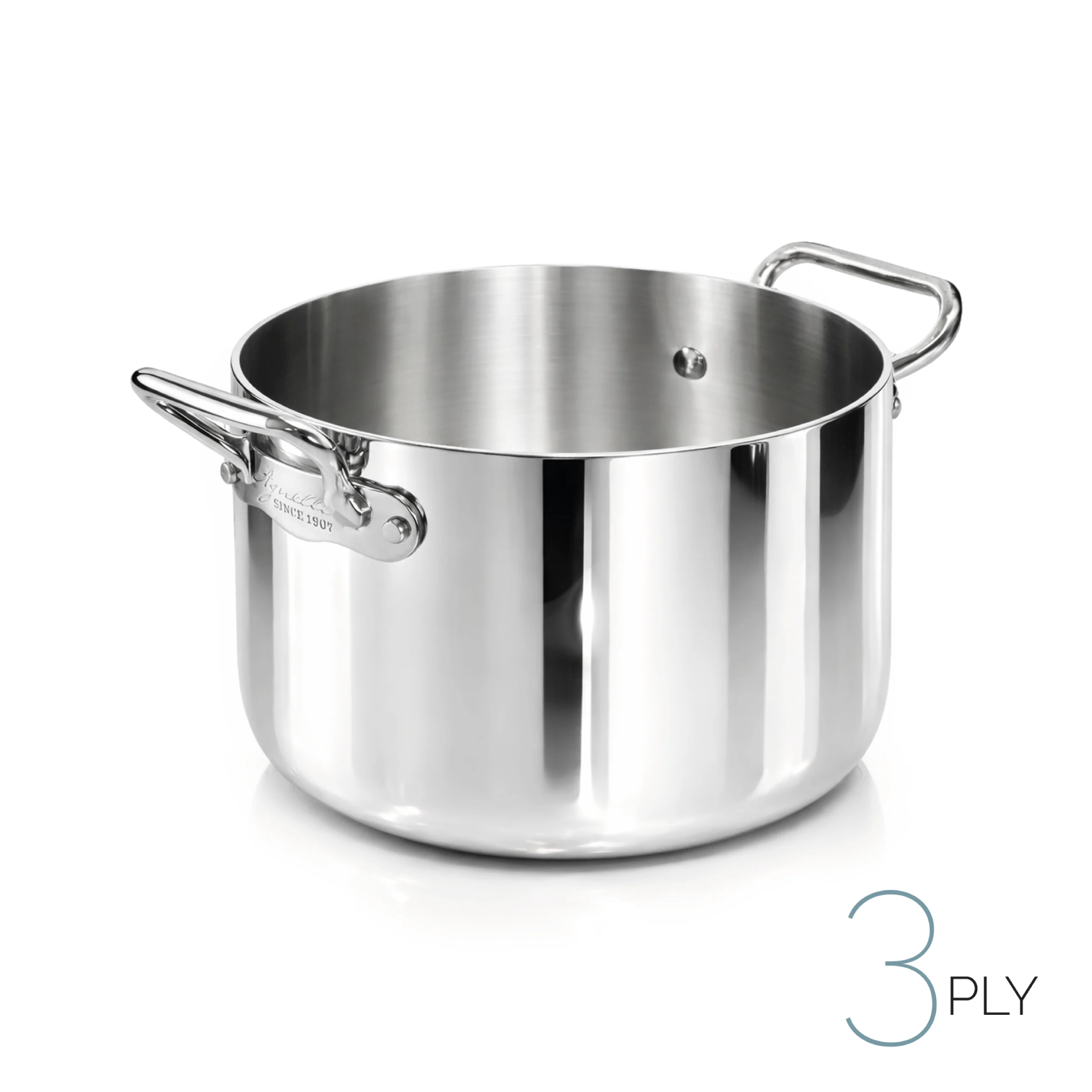 Casseruola alta in Aluinox 3ply Lucido 2 Maniglie in Acciaio Inox
