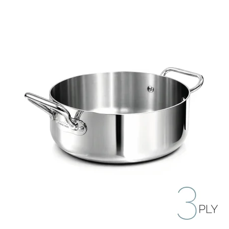 Casseruola bassa in Aluinox 3ply Lucido 2 Maniglie in Acciaio Inox