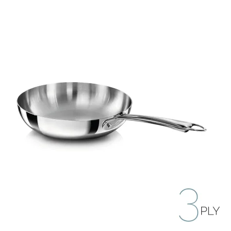 Padella svasata alta in Aluinox 3ply Lucido 1 Manico in Acciaio Inox