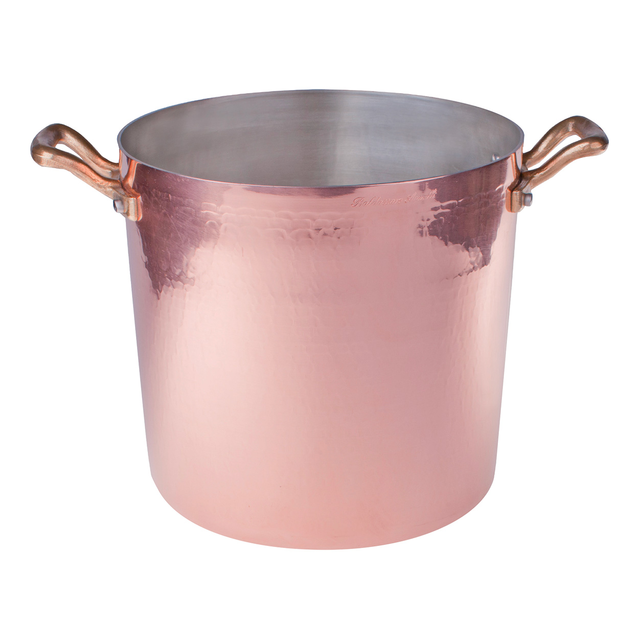 Pentole Agnelli Padella In Rame Martellato Stagnato 24 Cm – Manico In Ottone – Fatto A Mano