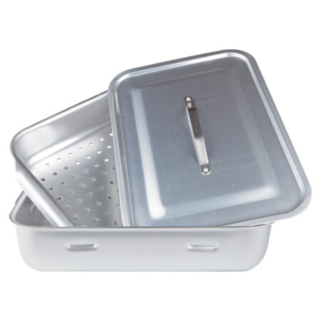 Vaporiera rettangolare in alluminio 3mm - 1 coperchio