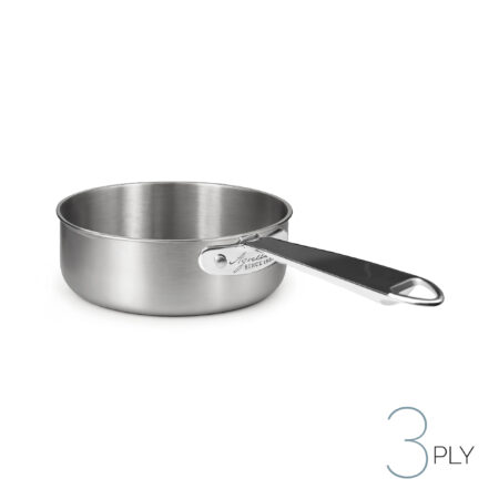 Casseruola bassa in aluinox 3ply satinato - 1 manico inox