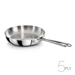 alum1111 Padella in Aluinox 5ply Lucido con 1 Manico in Acciaio Inox