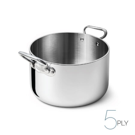Casseruola alta in aluinox 5ply lucido - 2 maniglie inox