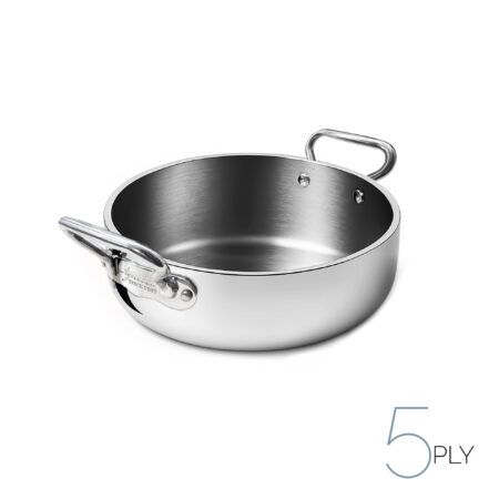 Rondeau in aluinox 5ply lucido - 2 maniglie inox