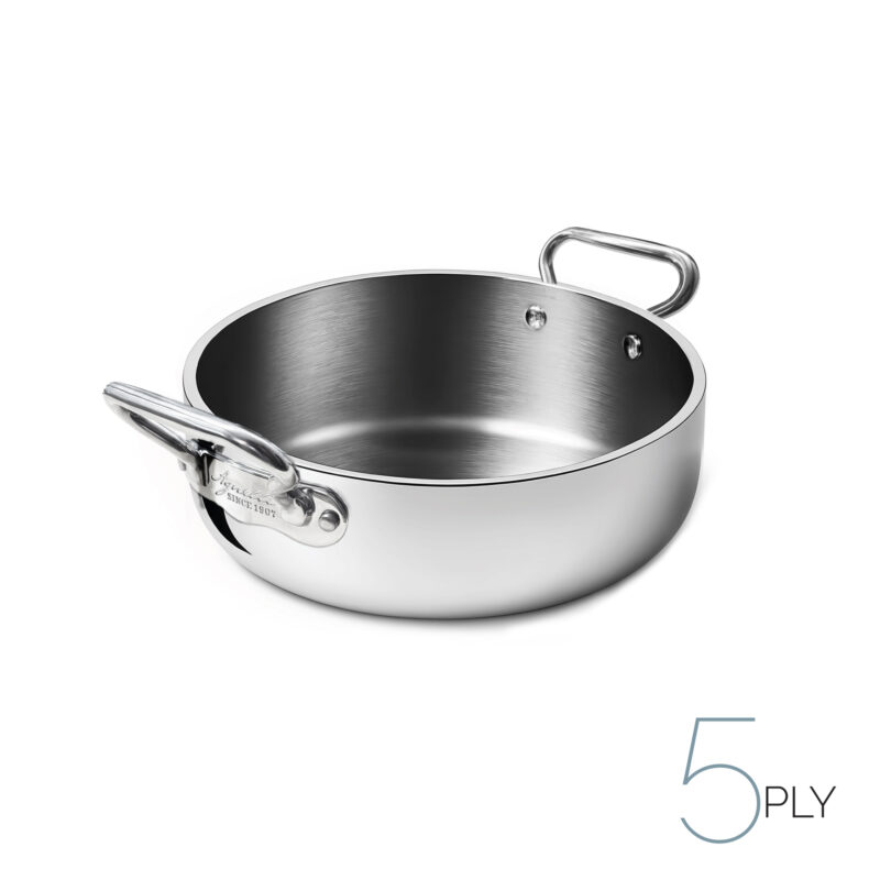 Rondeau in aluinox 5ply lucido - 2 maniglie inox
