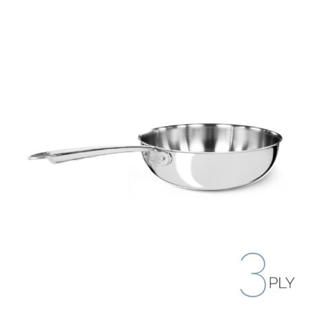 Padella a mantecare in aluinox 3ply lucido - 1 manico inox