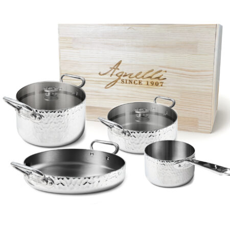 SET ALUINOX 3PLY MARTELLATO - 6PZ