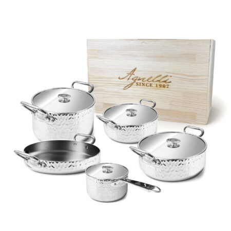 SET ALUINOX 3PLY MARTELLATO - 8PZ