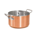 cote104citcop Casseruola alta in Copper4 con 2 Maniglie in Acciaio Inox