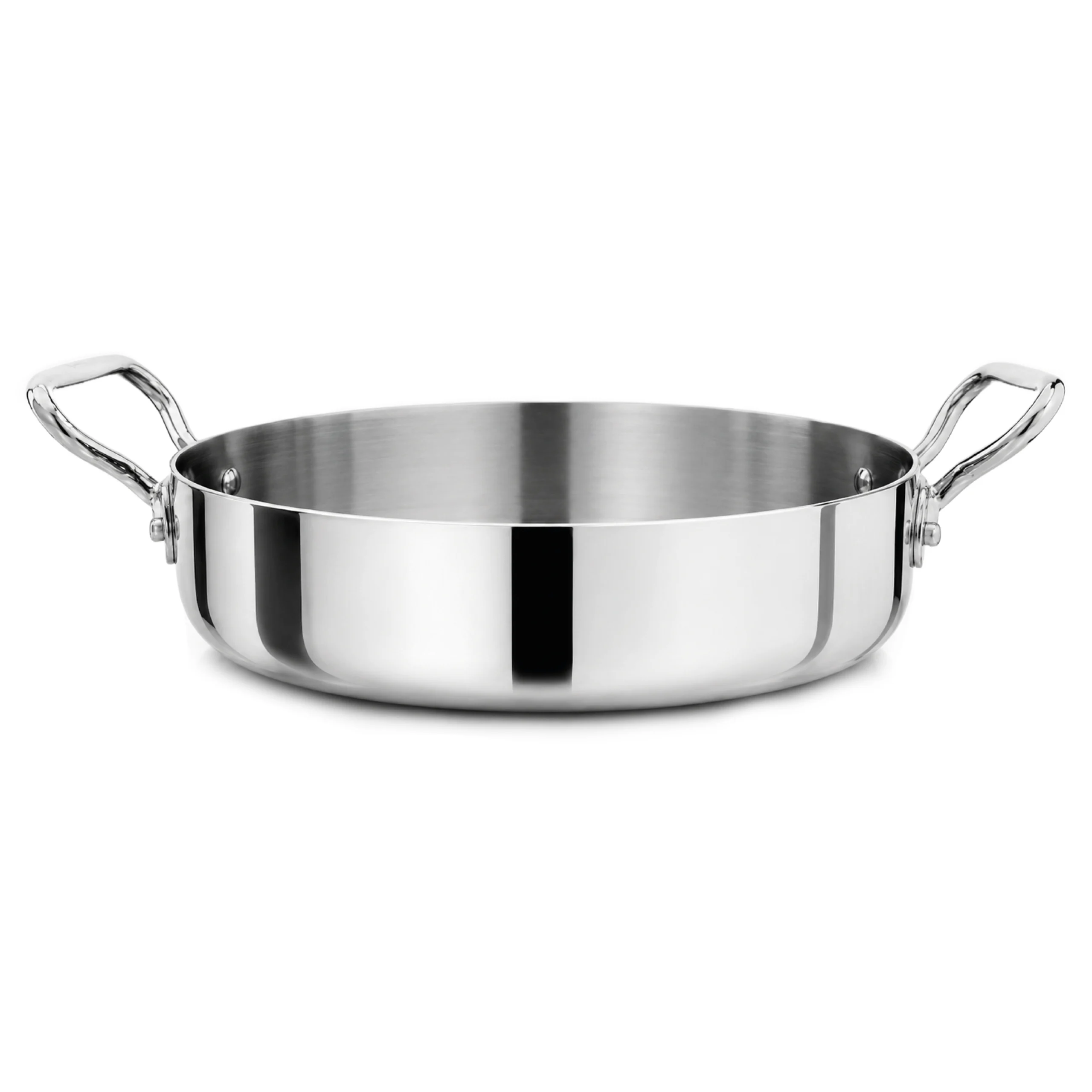 Tegame in aluinox 3ply lucido - 2 maniglie inox - immagine 2