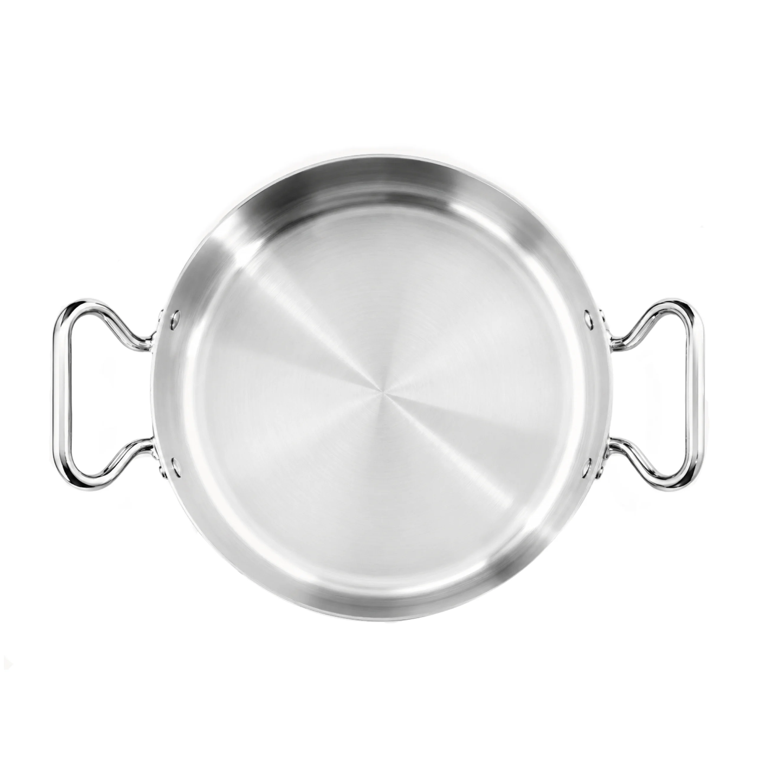 Tegame in aluinox 3ply lucido - 2 maniglie inox - immagine 4