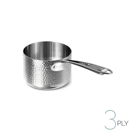 Casseruola alta in Aluinox 3ply Martellato con 1 Manico in Acciaio Inox