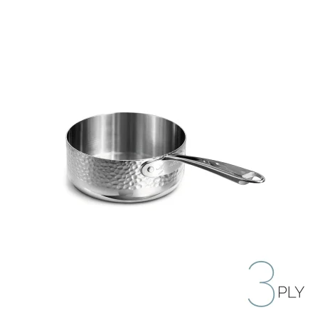 Casseruola bassa in Aluinox 3ply Martellato con 1 Manico in Acciaio Inox
