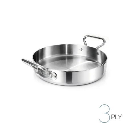 Tegame in aluinox 3ply lucido - 2 maniglie inox