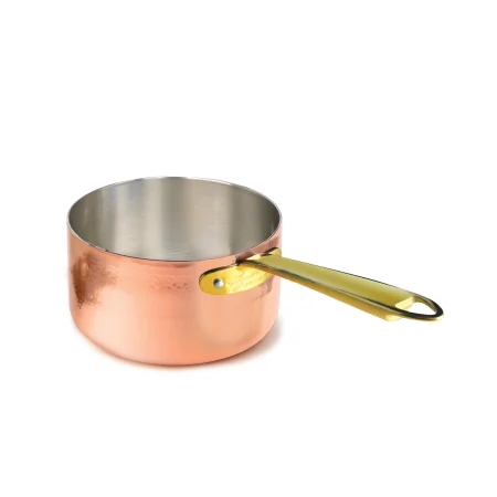Casseruola alta in Rame Martellato Stagnato con 1 Manico in Acciaio Inox
