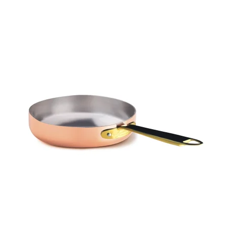 Padella in Rame Liscio Stagnato per Induzione con 1 Manico in Acciaio Inox